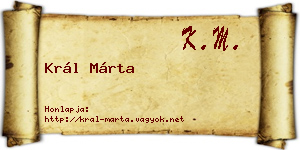 Král Márta névjegykártya