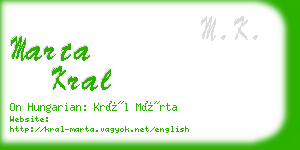 marta kral business card